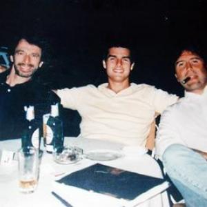 Jerry Bruckheimer, Tom Cruise and Don Simpson celebrate the success of 