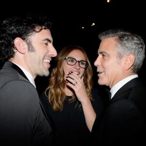 George Clooney Julia Roberts and Sacha Baron Cohen