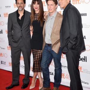 Sandra Bullock George Clooney David Gordon Green and Grant Heslov at event of Our Brand Is Crisis 2015