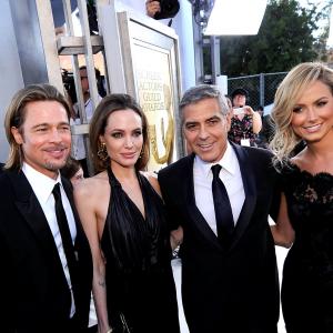 Brad Pitt George Clooney Angelina Jolie and Stacy Keibler