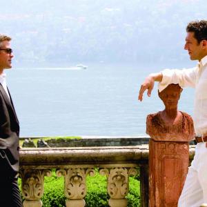 Still of George Clooney and Vincent Cassel in Oceans Twelve 2004