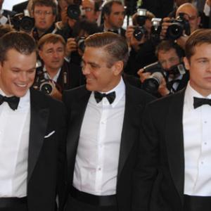 Brad Pitt George Clooney and Matt Damon at event of Oceans Thirteen 2007