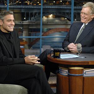 Still of George Clooney and David Letterman in Late Show with David Letterman (1993)