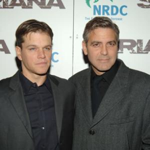 George Clooney and Matt Damon at event of Syriana 2005