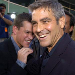 George Clooney and Matt Damon at event of The Bourne Supremacy 2004