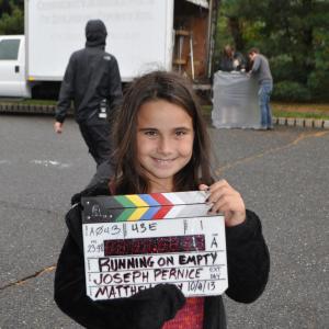 Emily Grace Ranieri on the set of Running on Empty October 2013