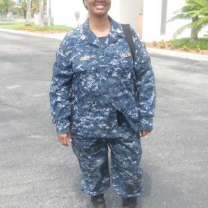Nicole on set of VEST:Colombia industrial video as Lt. Tonya James who is a Navy nurse.