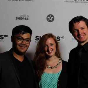 HollyShorts  Red Carpet Film The Way Home Steffen Schmidt Right Leah Dennis Center Alvin Wee Left