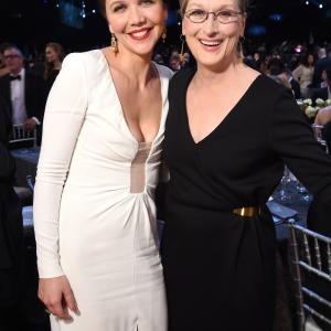 Meryl Streep and Maggie Gyllenhaal at event of The 21st Annual Screen Actors Guild Awards 2015