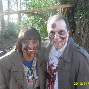 Freigeist van Tazzy with his wife Deidre Müller during the shooting of the horror short film 
