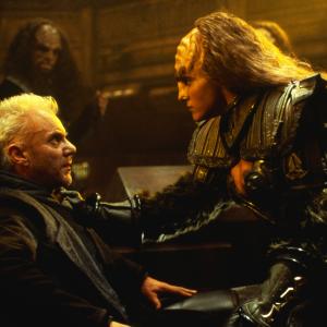 Still of Malcolm McDowell and Gwynyth Walsh in Star Trek: Generations (1994)