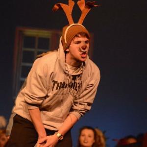 Aaron as a Rappin Reindeer in a high school production