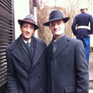 On set of Back to 1942 with Adrien Brody