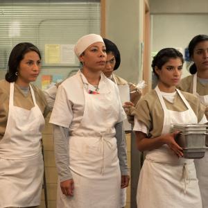 Still of Selenis Leyva, Elizabeth Rodriguez, Laura Gómez, Jessica Pimentel and Diane Guerrero in Orange Is the New Black (2013)