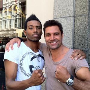 Myself and Manu Bennett (Crixus) visiting in between filming on 