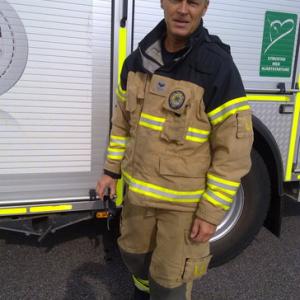 Peter Rentzmann in his proffession as a fireman.