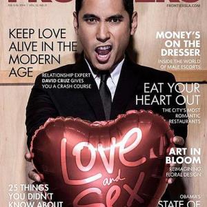 David Cruz, Featured Cover, Valentine's Day FRONTIERS Magazine 2014