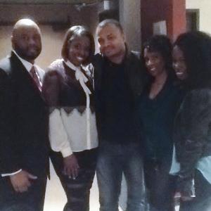 Cast members of DreamCatchers Theater Company after performing The Black Manologues with Actor and Coach Dwayne Boyd