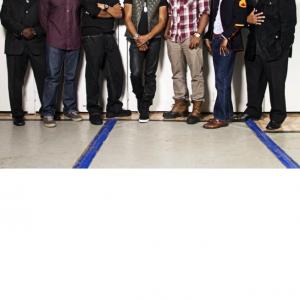 Male cast members of the stage play Real Men Hurt