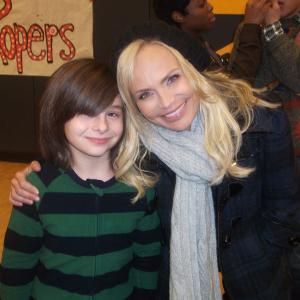 Robbie Tucker and Kristin Chenoweth on set of 'Family Weekend' 2/2011