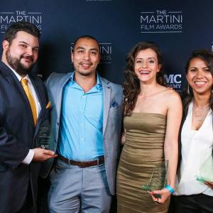 Derek Griffiths, Paul Malgapo, Kelly Toop at event of Martini Awards (2015)