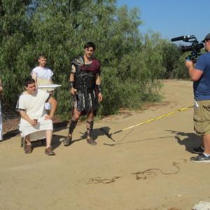 Behind the scenes of John Kyle Sutton Patrick Boylan and Julian Vlcan in Sand of Fate