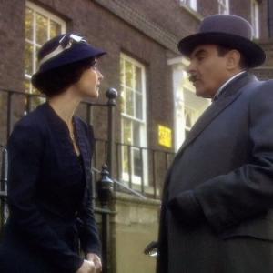 Still of Sarah Smart and David Suchet in Agatha Christie's Poirot (1989)