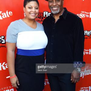 Actor James Pickens Jr and his daughter arrive at Pasadena Playhouse opening night for Kiss Me Kate at Pasadena Playhouse