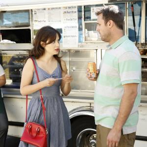 Still of Zooey Deschanel and Chris Witaske in New Girl (2011)