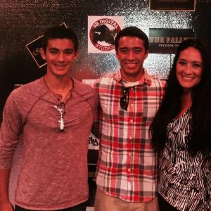 Tricia Stone and her sons at the movie premiere of The Fallen.