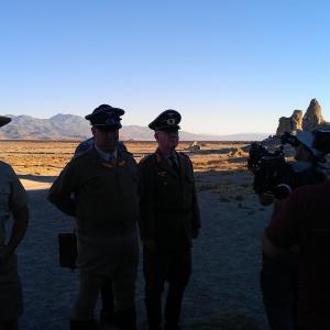 Production stills from P51 Dragonfighter on location Trona Pinnacles National Monument