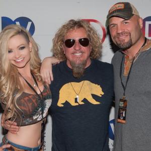 Sammy Hagar Randy Couture and Mindy Robinson at the Downtown Las Vegas Event Center April 10 2015