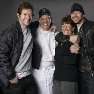 Still of Mark Wahlberg Donnie Wahlberg Paul Wahlberg and Alma McPeck in Wahlburgers 2014