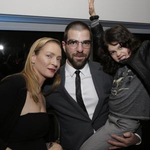 Uma Thurman, Zachary Quinto and Dylan Schombing at event of The Slap (2015)