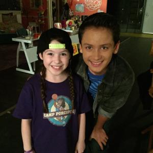 Ashlyn on the set of Liv and Maddie with Tenzing Trainor