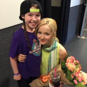Ashlyn on the set of Liv and Maddie with Dove Cameron