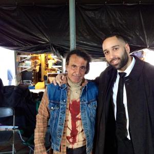 Actors Sam Sheikhan & Evangelos on the set of the feature film, The Purge 2: Anarchy...