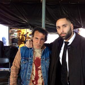 Actor Sam Sheikhan & Evangelos on set of the feature film, The Purge 2: Anarchy