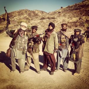 Sam Sheikhan & other armed insurgents on set of NCIS:LA...