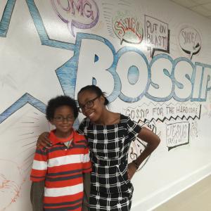 Eric on the set of Bossip with Casting Director Laquanda Plantt
