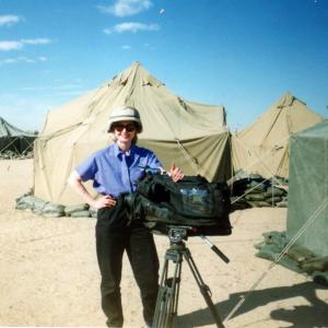 War Reporter Alex Quade for CBS News affiliate during Operation Desert Thunder Kuwait 1998 Quade was embedded with 3rd Infantry Division soldiers from FtStewart GA