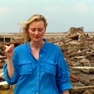 CNN Correspondent Alex Quade amidst massive tsunami devastation and dead bodies in Bande Aceh, Indonesia. 90,000 people lost their lives. Alex was one of the first reporters on the scene, providing CNN viewers worldwide insightful stories.