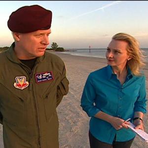 CNN Correspondent Alex Quade interviews Air Force Spec Ops PJ Chief at Special Operations Command MacDill Air Base Tampa Florida