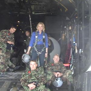 War Reporter Alex Quade with elite Air Force Spec Ops PJs in back of cargo plane about to parachute out Quades special Combat Search  Rescue series for CNN paved the way for future media access to these Operatives