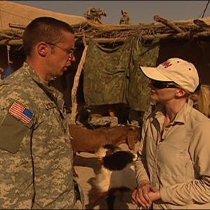 CNN Correspondent Alex Quade in makeshift compound with US Army and goats Here Quade interviews an Air Force JTAC who calls in the airstrikes to protect themwhile on air assault with Task Force Fury in Helmand Province Afghanistan 2007