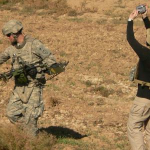 War Reporter Alex Quade shooting video of counterIED team in Iraq 2008