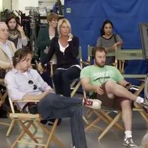 Me behind the great SNL Producer Lorne Michaels visiting The Guilt Trip 2011 set with Screenwriter Dan Fogelman and others!