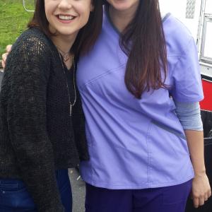 On set Finding Carter with Kathryn Prescott
