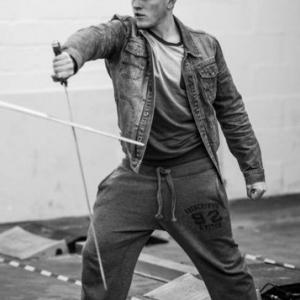 Still of Jamie-Lloyd Howse during fight rehearsals for Arrangement of Thorns