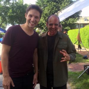 with Michael Cassidy on set of Night of the Living Deb